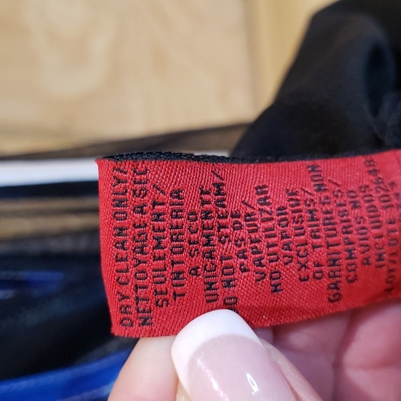 JS Collections Black Blue White Print Ribbon Stripe Sleeveless Dress Size 6 - Picture 10 of 10